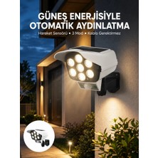 Teknoparkx Uzaktan Kumandalı Güneş Enerjili LED Güvenlik Lambası Kamera Tipi Hareket Sensörlü Yeni Nesil