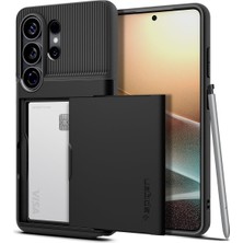 1001 Galaxy S26 Ultra ile Uyumlu Kılıf Slim Armor Cs Kartlıklı Çift Katmanlı Zırh Koruma Siyah Kap