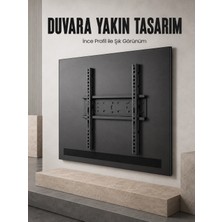 Motto Ticaret Mey Ithalat® Sabit Televizyon Askı Aparatı 50"-95" Ince Profil Sağlam Metal Tv Duvar Braketi