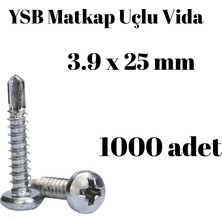 TUĞRA HIRDAVAT Matkap Uçlu Akıllı Vida Ysb 3.9X25 1000'LI Kutu Yıldız Silindir Başlı