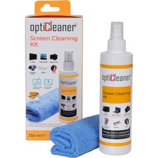 1001 Ekran Temizleme Seti – 250 ml Sprey + Özel Mikrofiber Bez | Bilgisayar, Laptop, Tablet, Tv, Telef