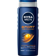 1001 Men Erkek Sports Duş Jeli, 500 Ml, 3ü 1 Arada Kullanım, Vücut, Yüz ve Saç, 24 Saat Ferahlık,