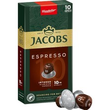 1001 Espresso 10 Intenso - Yüksek Yoğunluk - Güçlü ve Yoğun - Espresso Kapsülleri - 10 Alüminyum