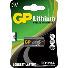 1001 Batteries GPCR123A DL123A/CR123A Boy Lityum Pil, 3 Volt, Tekli Kart