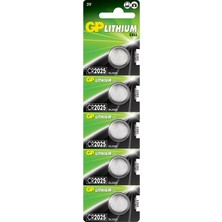 1001 Batteries CR2025 2025 Boy Lityum Düğme Pil, 3 Volt, 5'li Kart, Gri