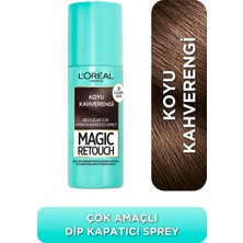 1001 Paris Magic Retouch Beyaz Dipleri Kapatıcı Sprey - Koyu Kahverengi (75 Ml)