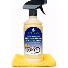 1001 Bisiklet Temizleyici & Hızlı Cila 500 ml + Mikrofiber Bez | Organik Kir Giderici, Parlak Yüzey ve