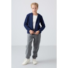 Tommy Life İndigo Kalın Yumuşak Dokulu Standart Fit Nakışlı Polar Kız Çocuk Sweatshirt - 75152