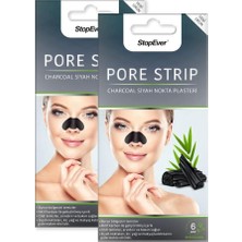 1001 Charcoal Pore Strip Kömürlü Siyah Nokta Plasteri (2 x 6 Adet)