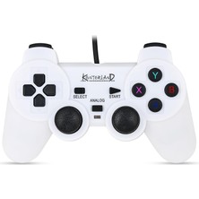 1001 Kablolu Pc Gamepad – D-Input & X-Input Destekli Çift Titreşimli USB Oyun Kolu (Beyaz)
