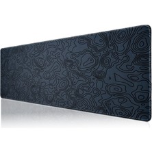 1001 Pro - 4 Farklı Model Dikişli Kenar 100X50 cm Oyuncu Gaming Mouse Pad (Dark Grey Map Lines)