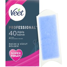 1001 Professional Hassas Ciltler Için Ağda Bandı, Bacak ve Vücut Bölgesi, 40'lı Süper Fırsat Pak