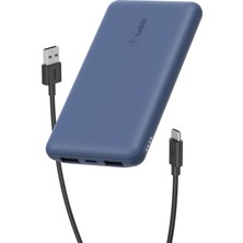 1001 10000 Mah Powerbank, 15W Usb-C & 12W 2xusb-A Girişli, Kompakt Dizayn, Kablo Dahil, Mavi