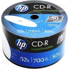1001 CD-R80 Full Face Inkjet Yazdırılabilir 700 MB 52 x (50 Adet, Her Biri 80 Dakikalık Hatırlatılab