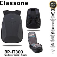 1001 BP-IT300 Gladiator Serisi 15.6" Uyumlu Notebook Çantası - Siyah