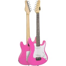 1001 CEG-36PK 8-12 Yaş Çocuklar Için Amfili Full 3/4 36 Inç Elektro Gitar Seti Pembe