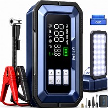 1001 JS30 16000MAH 7000A Bitik Akü Çalıştıran Jump Starter Akü Takviye Cihazı+Lastik Şişirme+ Ob