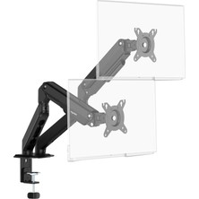 1001 Ef X16 17"-32" Monitör Uyumlu, Çift Kol, Amortisörlü Profosyonel Monitör Standı