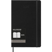 1001 Pro 12 Ay 2025 Haftalık Dikey Planlayıcı, Sert Kapak, Büyük (5" x 8.2"), Siyah, 288 Sayfa