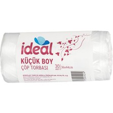1001 Küçük Boy Çöp Poşeti 30'lu 36X44 Cm, Sızdırmaz ve Yırtılmaz, Ekonomik Küçük Boy Çöp T