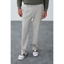 Tommy Life Taş Pamuklu Kalın İçi Tüylü Yumuşak Dokulu Oversize Nakışlı Erkek Eşofman Altı -82146