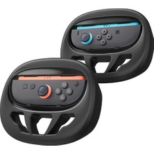 1001 Nintendo Switch 2 ile Uyumlu Joy-Con Direksiyon Tipi Kontrol Cihazı Kılıfı (2 Adet) Siyah - Agp1