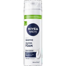 1001 Men Erkek Hassas Tıraş Köpüğü 200 Ml, Hassas Ciltlere Özel Hızlı Koruma, Yanma Karşıtı,