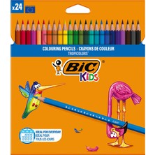 1001 Kids Tropicolors Kuru Boya Kalemi 24 Renk, Kıymık Oluşturmaz, Ağaç Kesilmeden Üretilmiştir, �