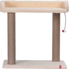 1001 Platform Oturaklı Melody Model Kedi Tırmalaması (Krem)