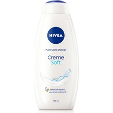 1001 Creme Soft Kremsi Dokunuş Banyo ve Duş Jeli 750 Ml, Vücut Nemlendirici, Badem Yağı, Pürüzsüz