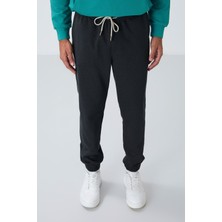 Koyu Gri Yüzeyi Dokulu Standart Fit Erkek Eşofman Alt - 82156
