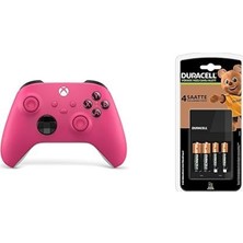 1001 Controller – Deep Pink + Duracell CEF14 4 Saat Pil Şarj Cihazı, 1 Adet + 2'şer Adet Şarj Edile