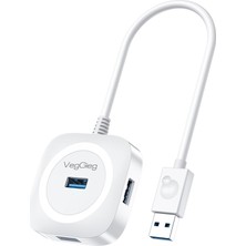 1001 4 Port USB 3.0 Çoklayıcı Hub Beyaz