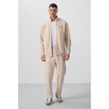 Tommy Life Bej Yüzeyi Dokulu Rahat Form Erkek Eşofman Takım - 85273