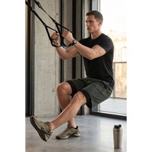 Haki İnce Yumuşak Standart Fit Erkek Taytlı Şort - 81287