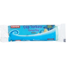 1001 Kokulu Çöp Torbası Banyo Boy (Okyanus) 32 x 42 cm (30 Adet/rulo)