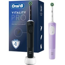 1001 Şarjlı/elektrikli Diş Fırçası Vitality Pro 2'li Siyah&lila Avantaj Paketi