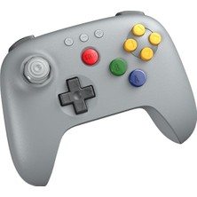 1001 64 Bluetooth Controller 3D Analog Switch, Windows, ve Android Uyumlu (Gri)