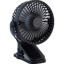 1001 USB Mini Klipsli Vantilatör Fan - 3 Kademeli - 360° Hareketli - Bebek Arabası, Ofis, Masaüstü,