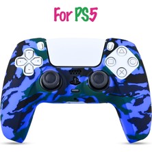 1001 Ps5 Gamepad Uyumlu Silikon Kılıf - Color Chaos (Night Blue Camo)