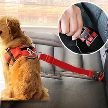 1001 Hayvan Araç Emniyet Kemeri Kedi Köpek Araba Oto Tasması Oto Aksesuarları (Kırmızı)