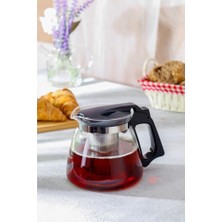 1001 Dayanıklı Borosilikat Cam Demlik, Kendinden Süzgeçli, Şık Tasarım (900 Ml)