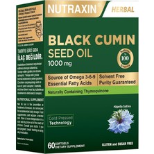 1001 Black Cumin Seed Oil – Soğuk Sıkım Çörek Otu Yağı, 1000 Mg, 60 Yumuşak Kapsül – Helal S