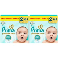 1001 Bebek Bezi Premium Care 2 Numara 168 Adet Aylık Fırsat Paketi (2 Paketi)