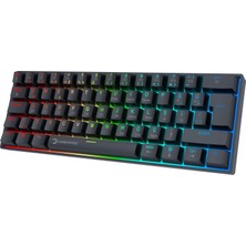 1001 Lyra Rgb 60M 62TUŞ Siyah Mekanik Kablolu Blue Switch Klavye - 3 Yıl Garantili