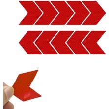 1001 Performans 10 Adet Chevron Şekilli Yansıtıcı Sticker Seti Motorlu Motorsuz Tüm Araçlar Için