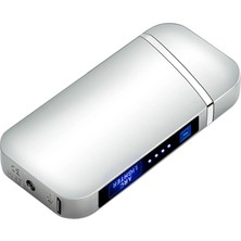 1001 Gazsız Dokunmatik USB Çakmak Plazma Gümüş