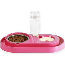 1001 Kedi-Köpek Mama ve Su Kabı Seti 500ML Fuşya