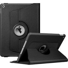 1001 iPad Yatay ve Dikey Standlı 360 Derece Döner Tablet Kılıfı (Ipad 9.nesil 10.2 Siyah)