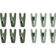 1001 Mandalı, Yaysız Plastik, Paslanmaz, Dayanıklı, Renkli, 12 Adet (12, Açık Yeşil - Koyu Yeşil)